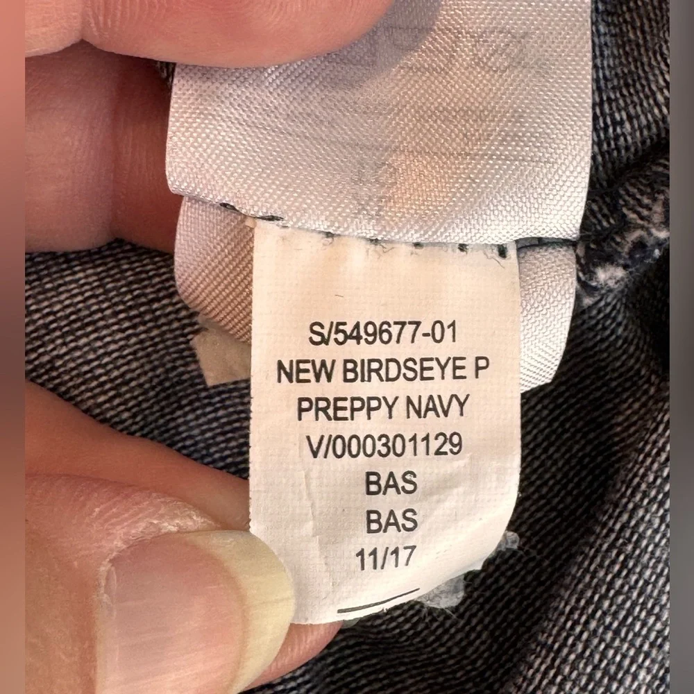 Banana republic navy blue pin point spotted men’s XL polo all cotton EUC‎